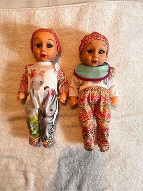 Twin Baby Dolls Set - Pink and Multicolor Outfits lolkiñ